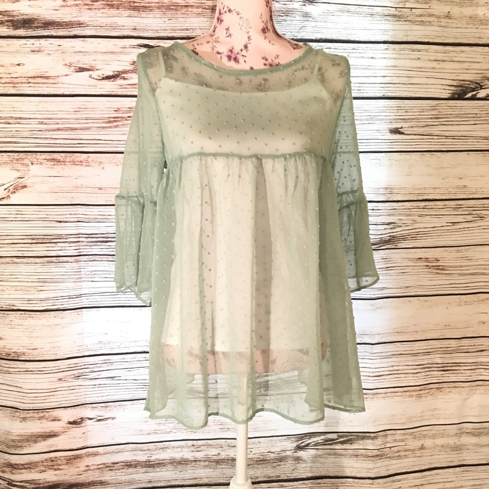 💚 Swiss Dot Blouse 💚 - Picture 3 of 5